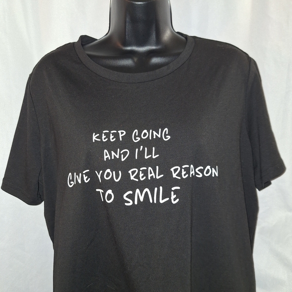 SHEIN Black Short Sleeve Tee with Fun Print - Picture 1 of 6